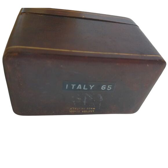 Vintage Italian Leather Box For Double Deck Of Cards READ - Picture 5 of 8